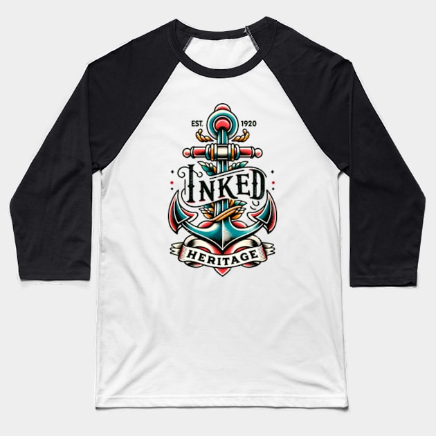 Inked Heritage Baseball T-Shirt by Neon Galaxia